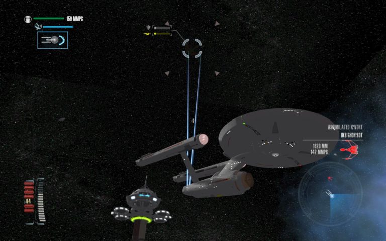 Excelsior-class ship near a station