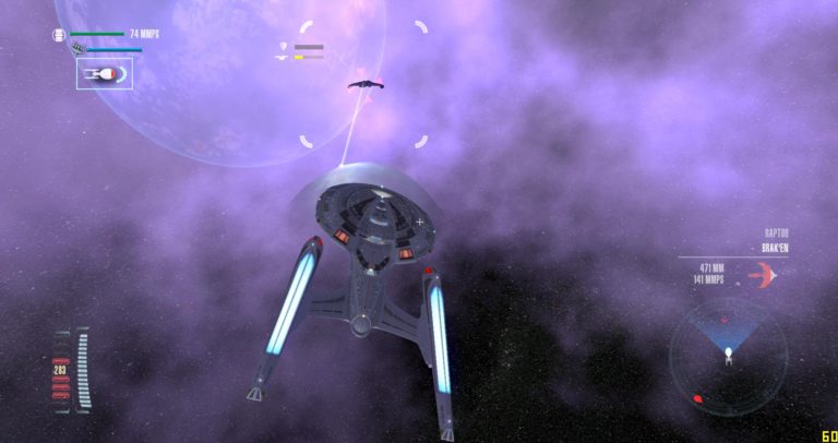 Raptor in a purple nebula