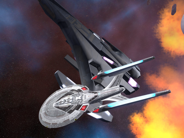 Sovereign-class ship in combat from the original site